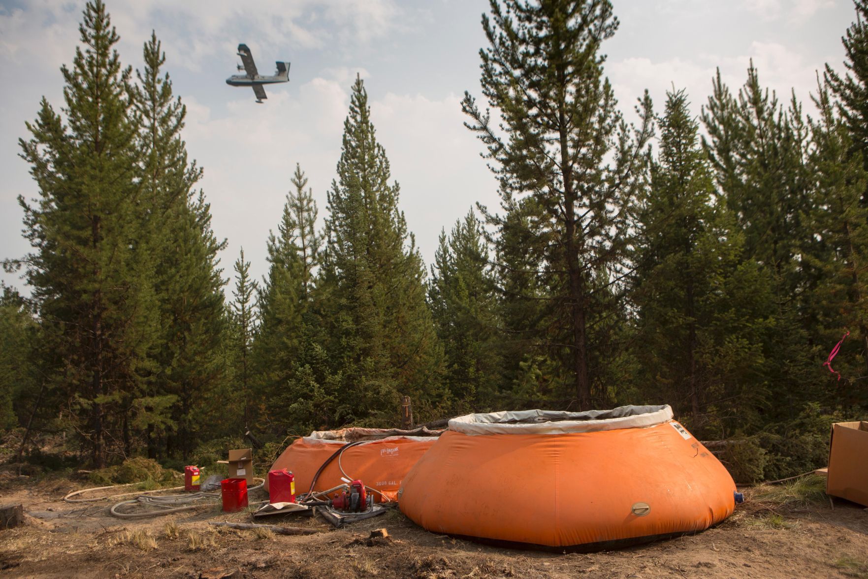 Structural protection apparatus on the Rice Ridge Fire near Seeley Lake.